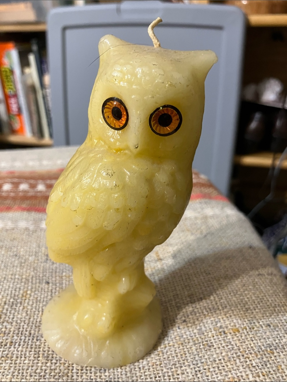5” owl candle vintage